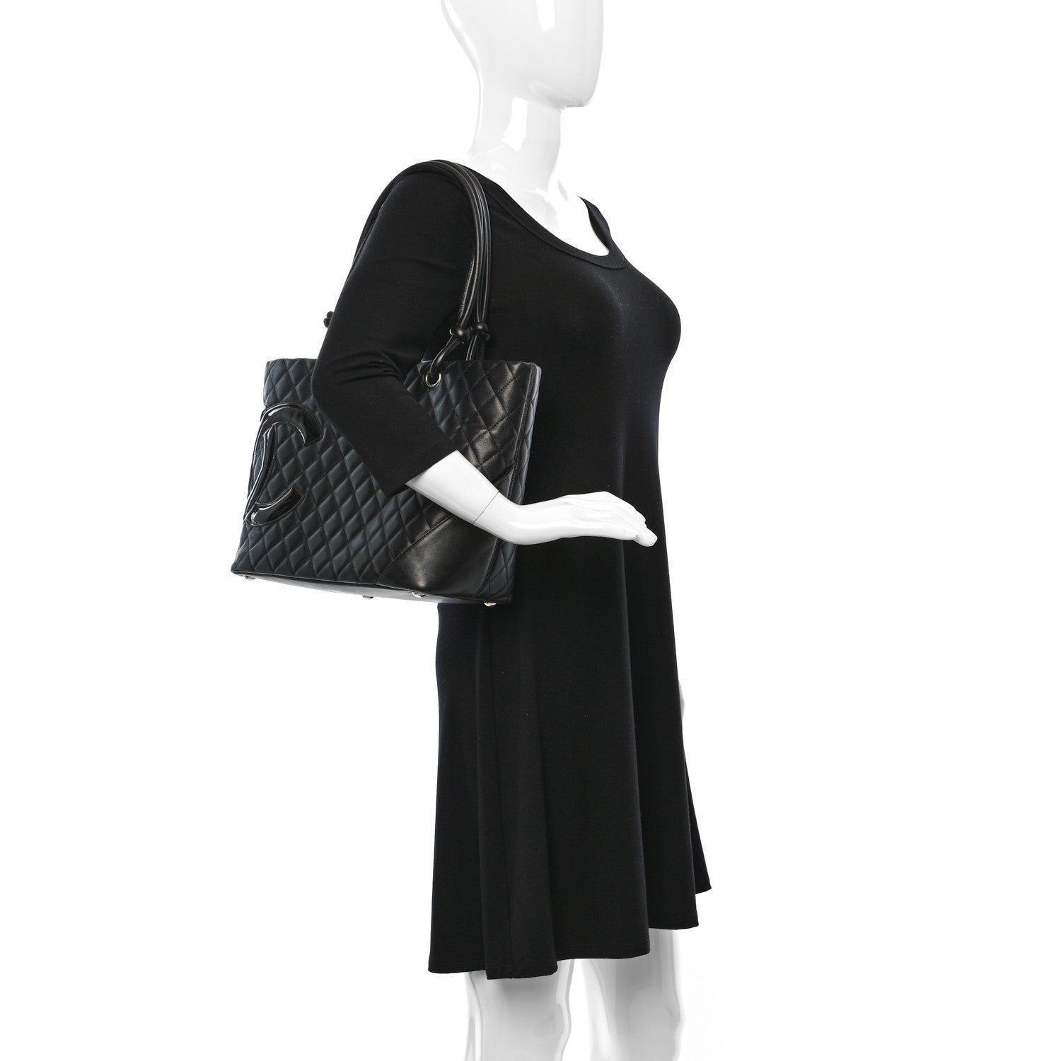 Chanel Calfskin Quilted Large Cambon Tote Black 2 of 9