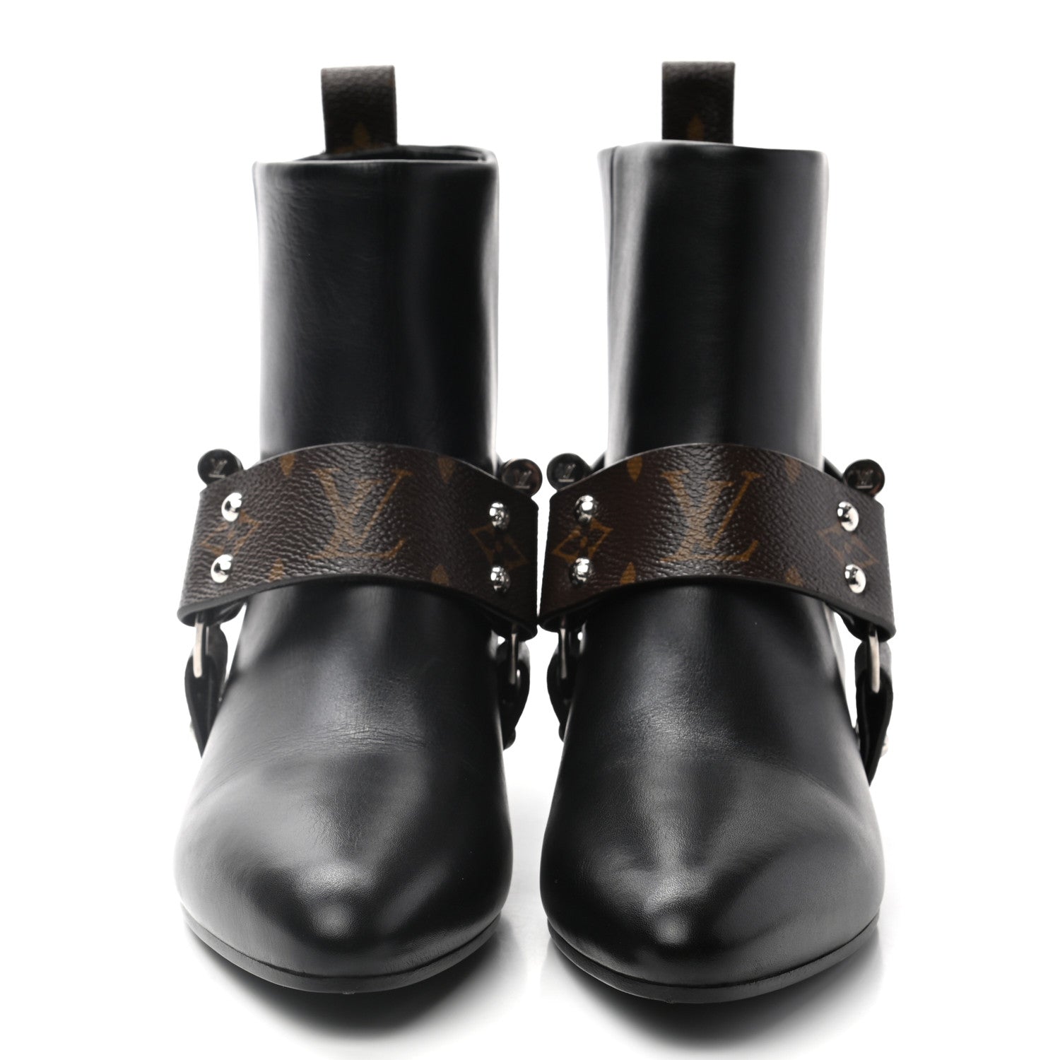 Louis Vuitton Calfskin Monogram Rhapsody Ankle Boots 37.5 Black 4 of 8