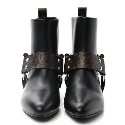 Louis Vuitton Calfskin Monogram Rhapsody Ankle Boots 37.5 Black 4 of 8