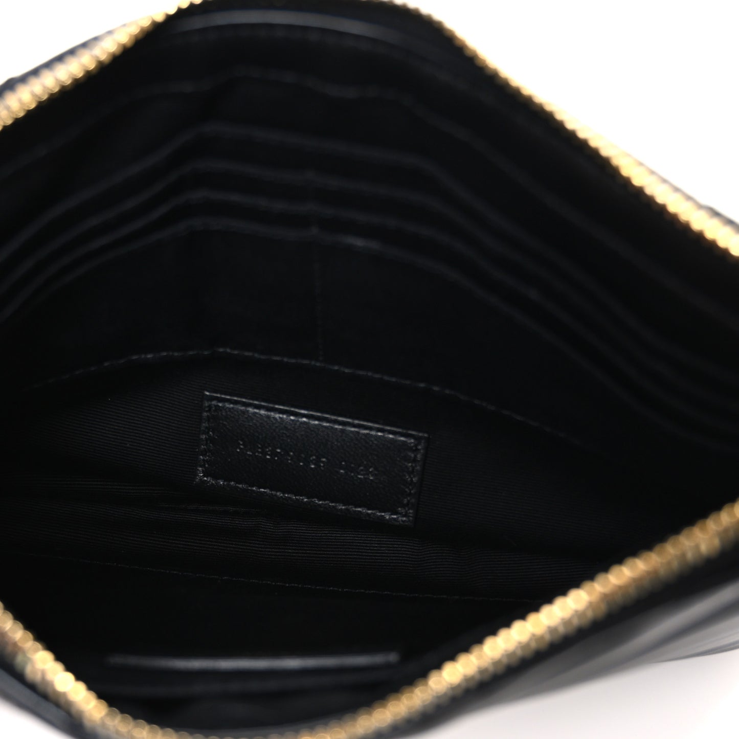 Calfskin Matelasse Chevron Monogram A5 Wristlet Black