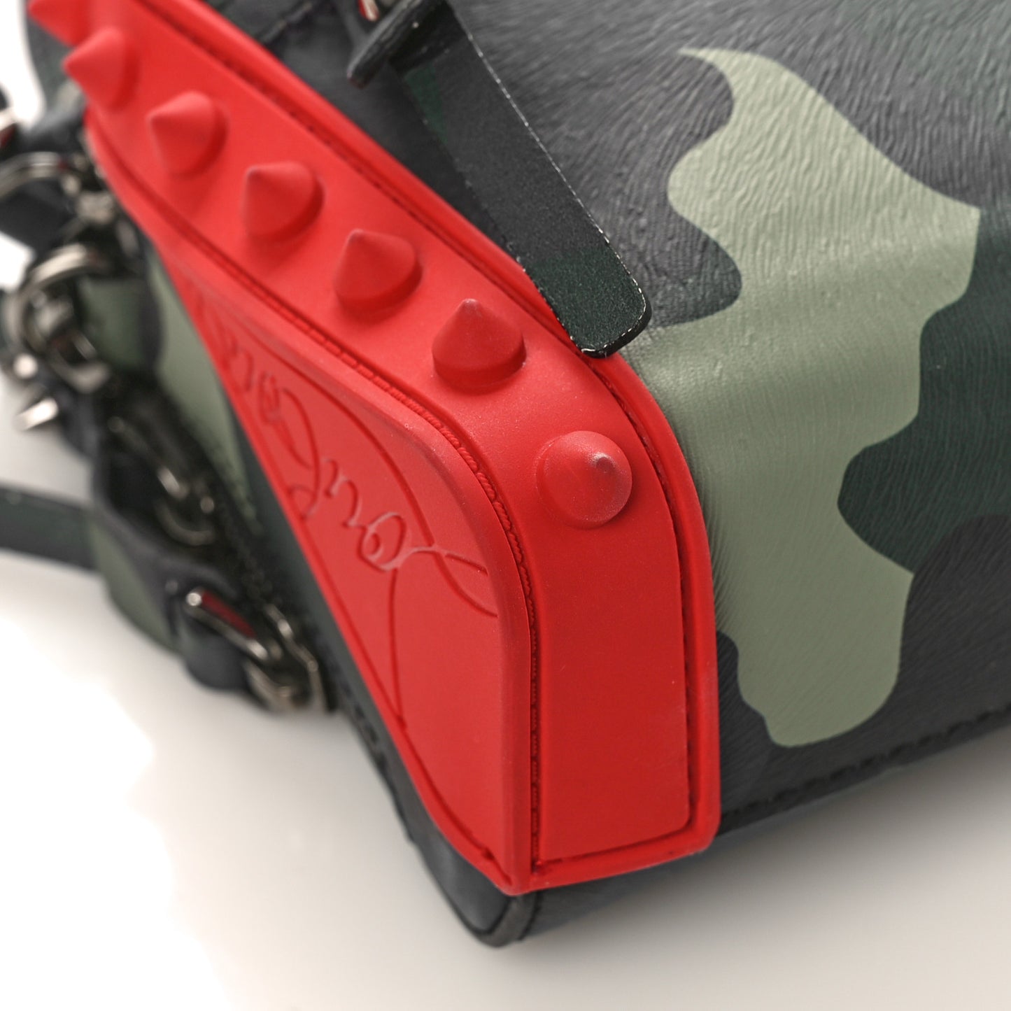 Calfskin Loubi Camouflage Gomme Spikes Loubitown Crossbody Multicolor