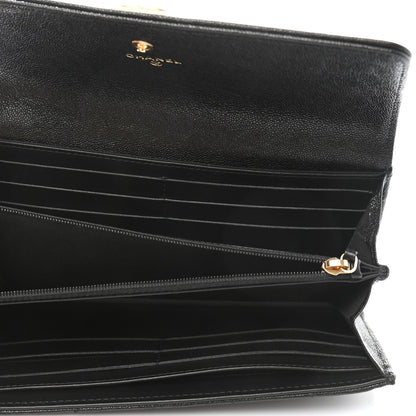 Chanel Caviar Quilted Long Boy Flap Wallet Black 5 of 9