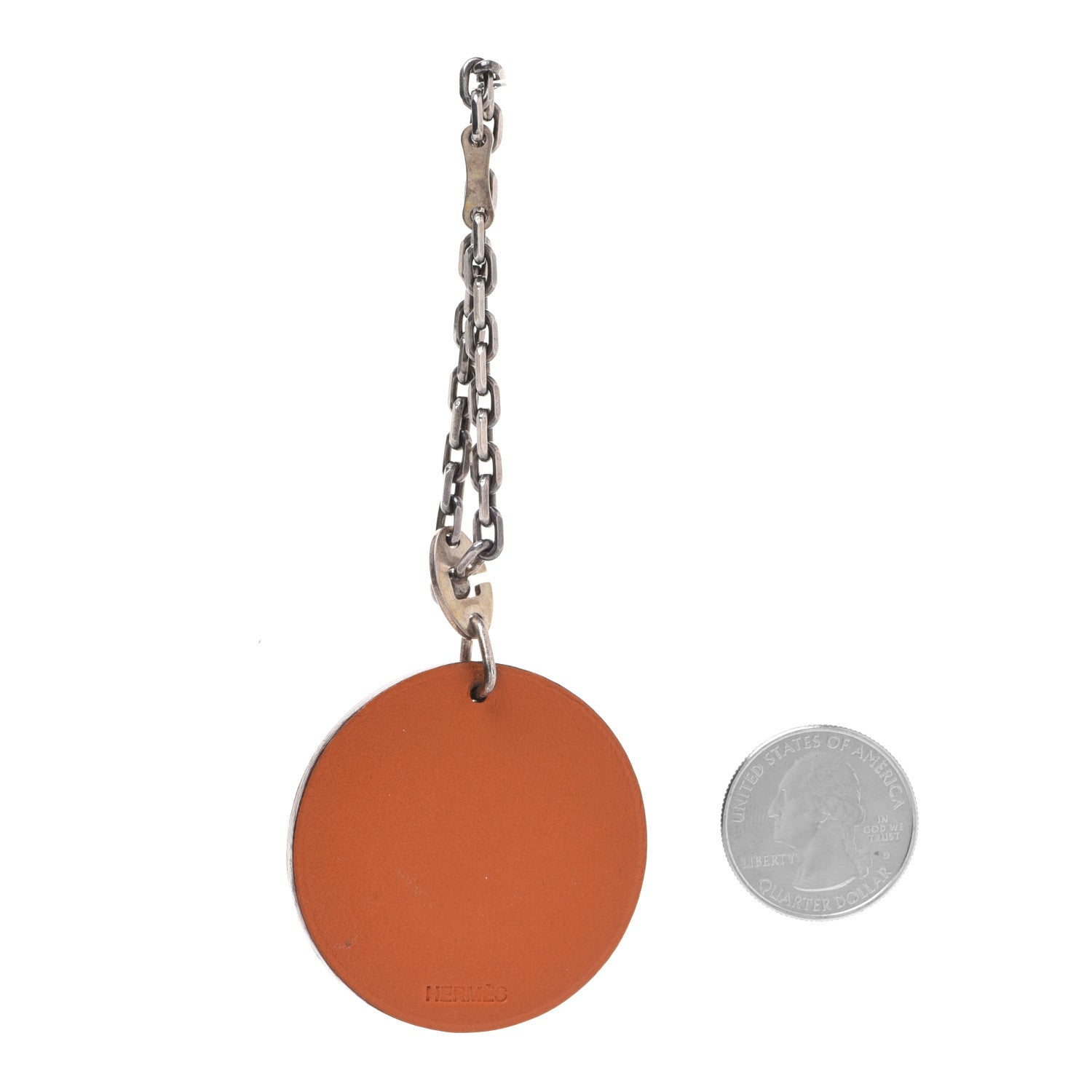 Hermes Tadelakt Tiger Key Chain Bag Charm Potiron 2 of 6