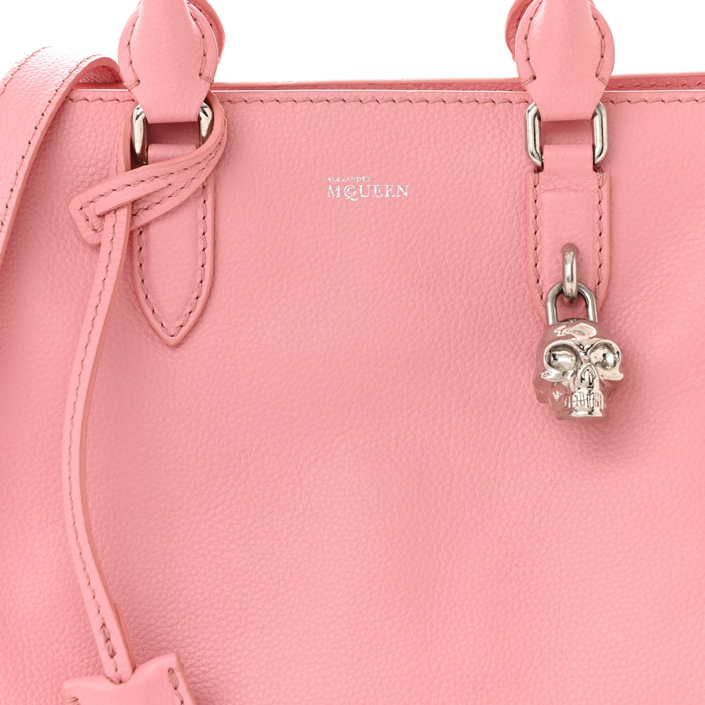 Calfskin Small Skull Padlock Zip Around Tote Petal
