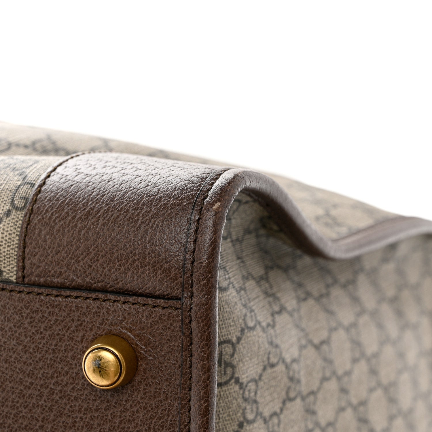Gucci Soft GG Supreme Monogram Textured Dollar Calfskin Web Large Ophidia Carry-On Duffle Bag Beige Ebony New Acero 11 of 13