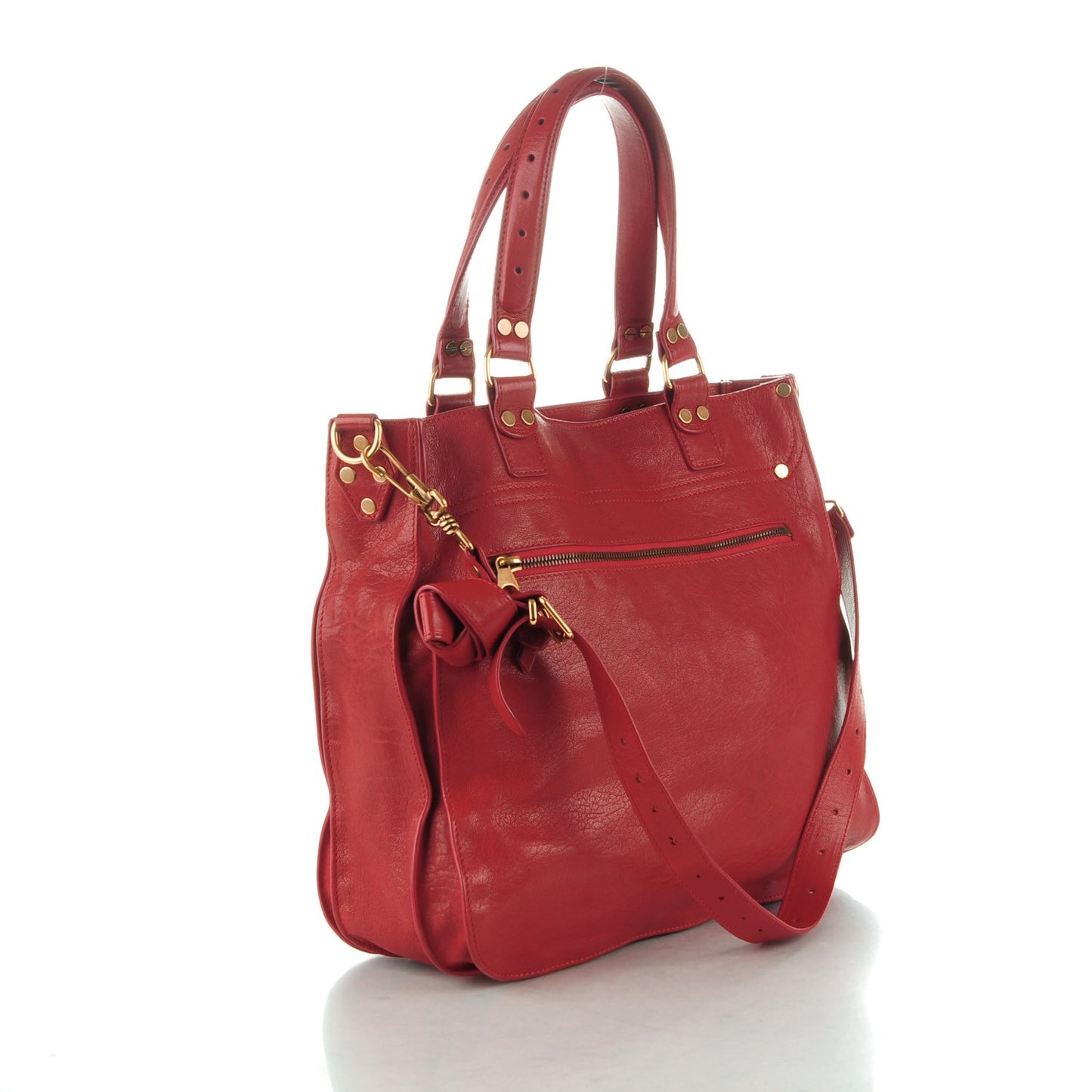 Lambskin PS1 Tote Bright Red