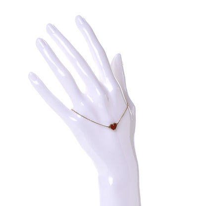 Van Cleef & Arpels 18K Rose Gold Carnelian Sweet Alhambra Heart Bracelet 2 of 6