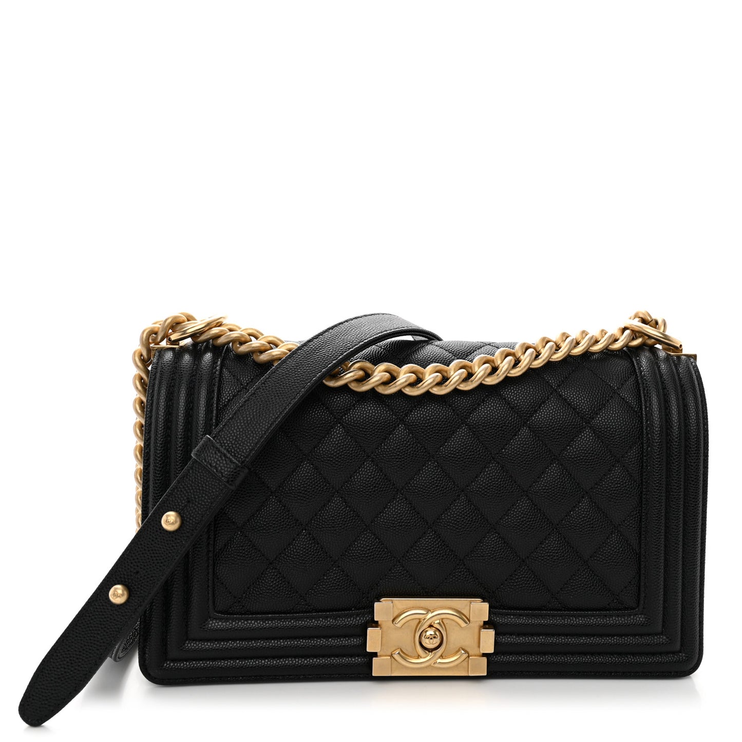Caviar Quilted Medium Boy Flap Black