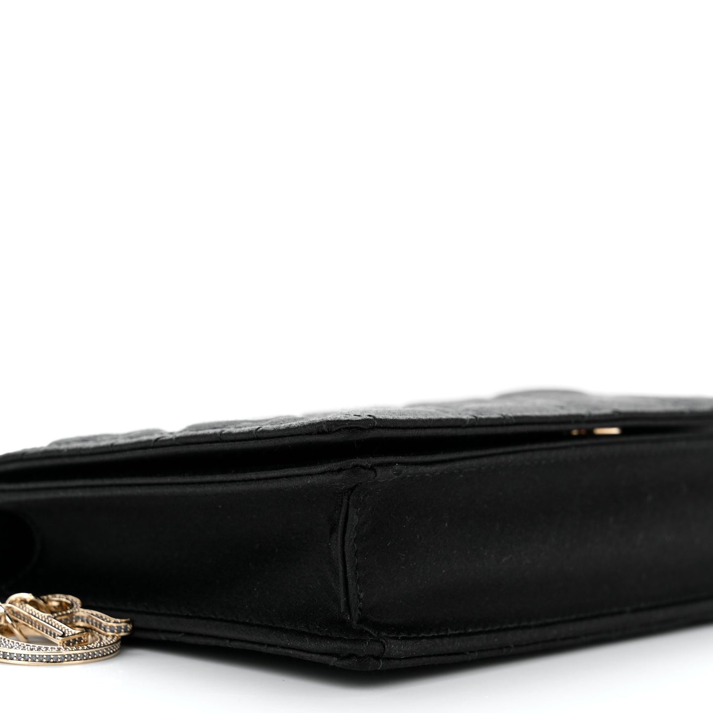 Satin Cannage Lady Dior Clutch Black