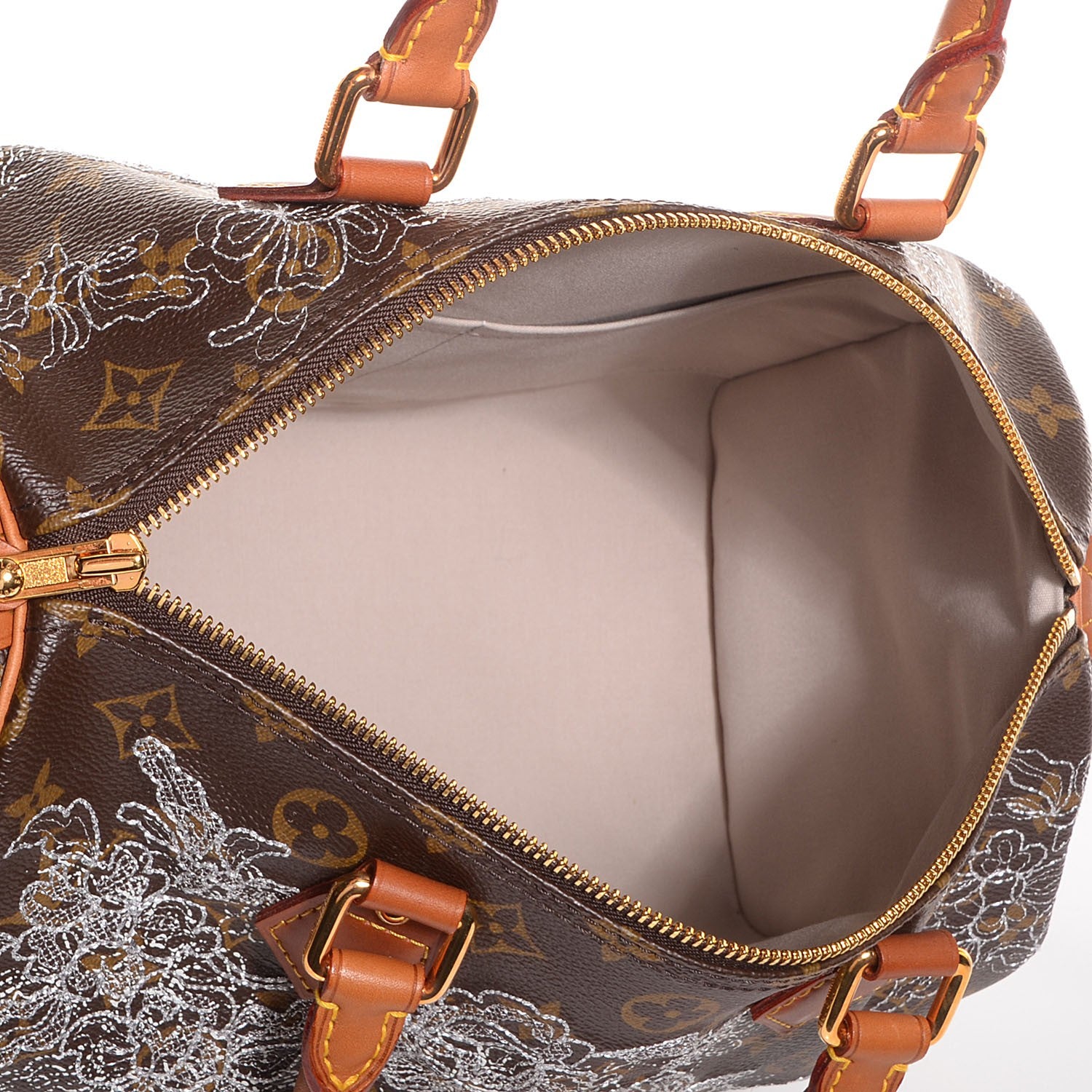Louis Vuitton Monogram Dentelle Speedy 30 Silver 5 of 7