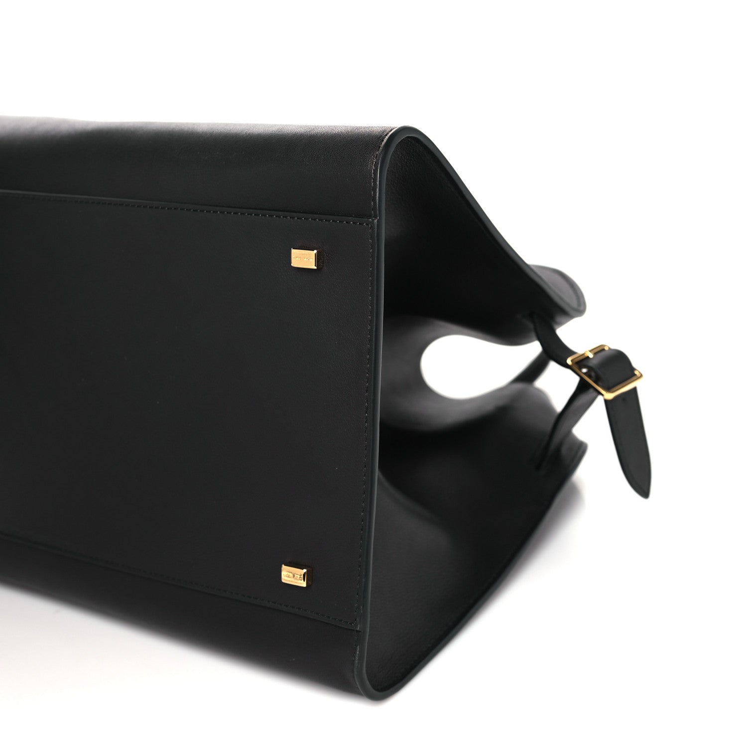 The Row Polished Saddle Calfskin Soft Margaux 15 Black 9 of 9