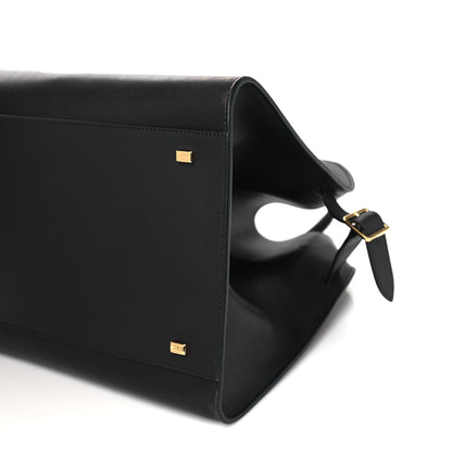 The Row Polished Saddle Calfskin Soft Margaux 15 Black 9 of 9