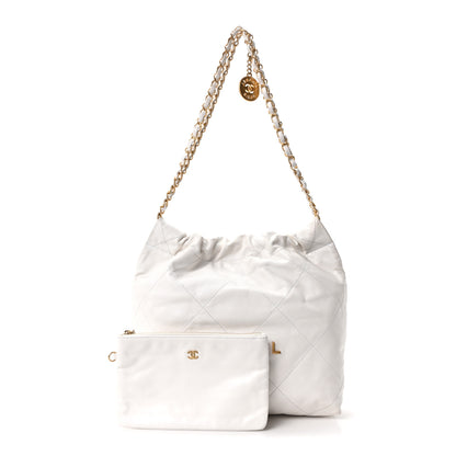 Chanel Shiny Calfskin Quilted Small Chanel 22 White 3 of 11