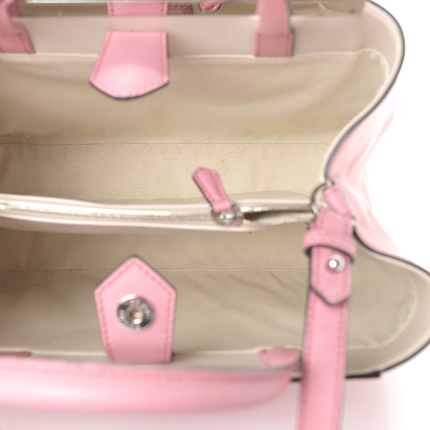 Fendi Vitello Elite Flamingo Mink Monster Charm Petite 2Jours Tote Pink Multicolor 8 of 16