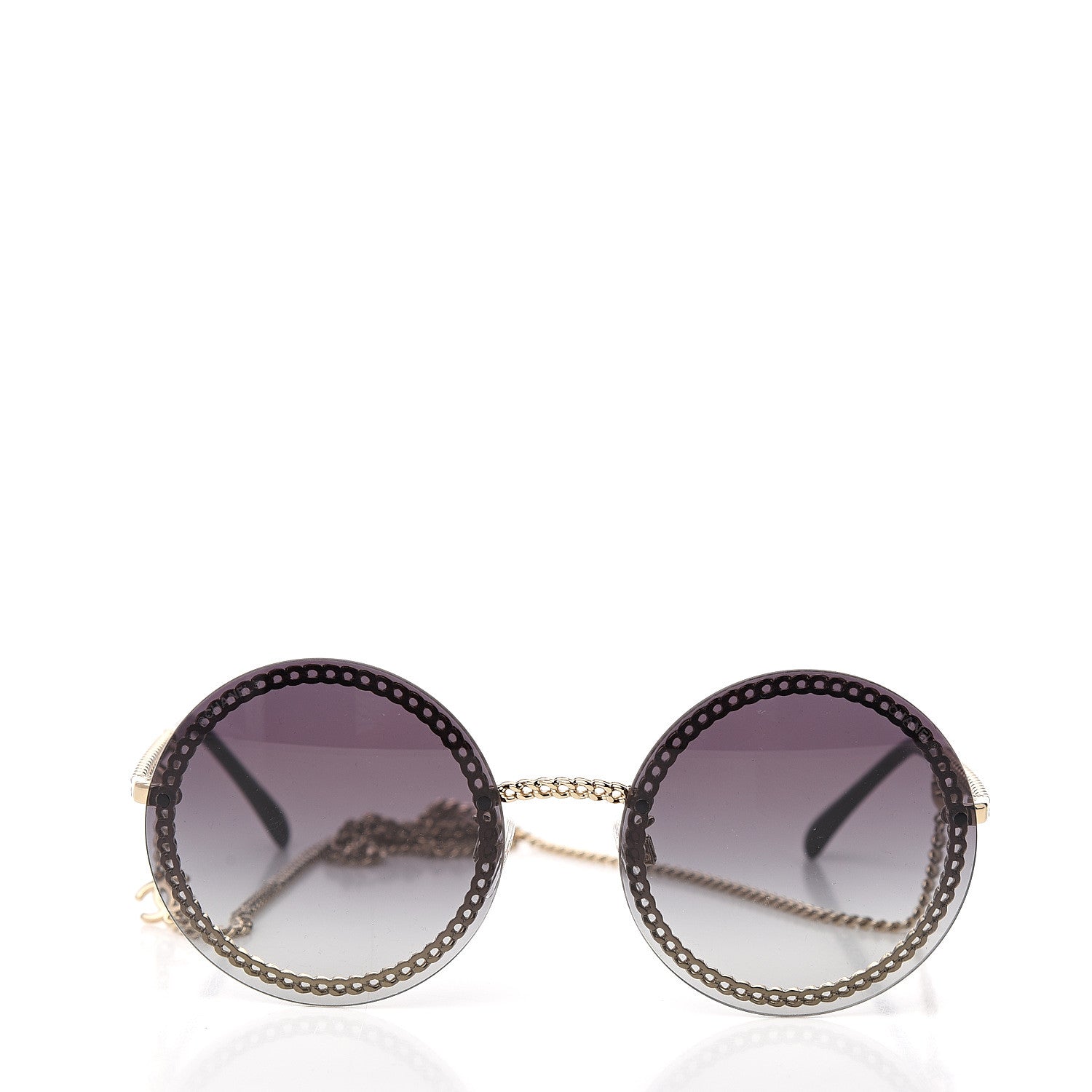 Chanel Round Chain Sunglasses 4245 Gold 2 of 6