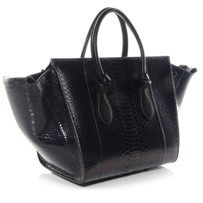 Celine Python Small Tie Knot Tote Navy 3 of 8