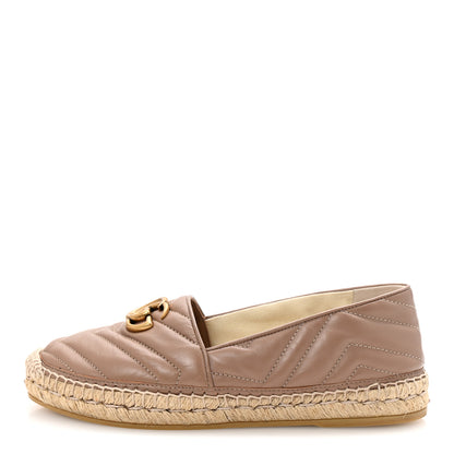 Gucci Nappa Matelasse GG Marmont Espadrilles 38.5 Porcelain Rose 1 of 12