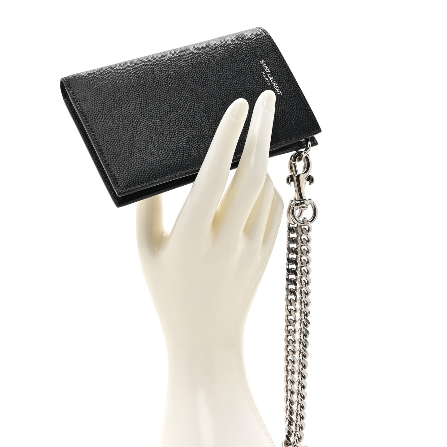 Grain De Poudre North South Chain Wallet Black