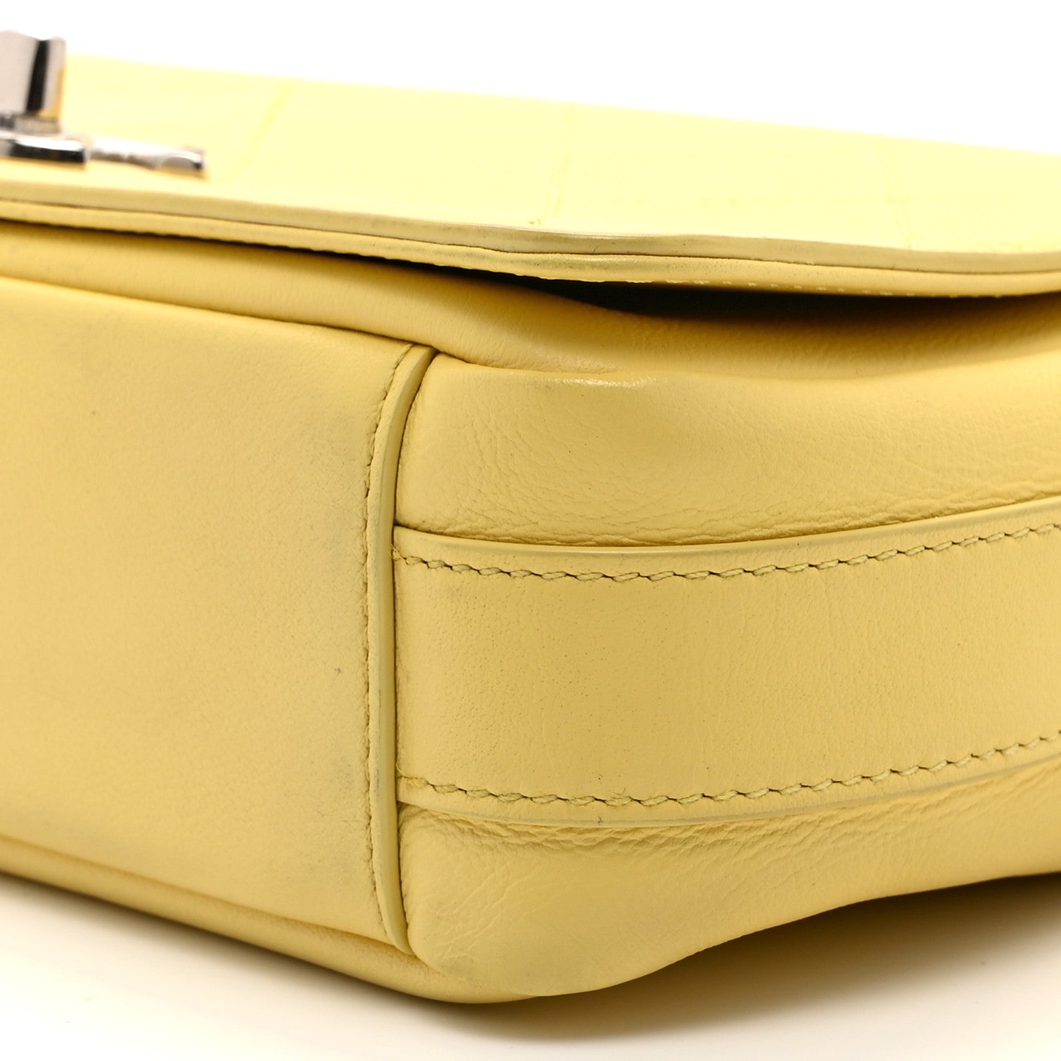 Chanel Calfskin Small Stitched Flap Yellow 10 of 10