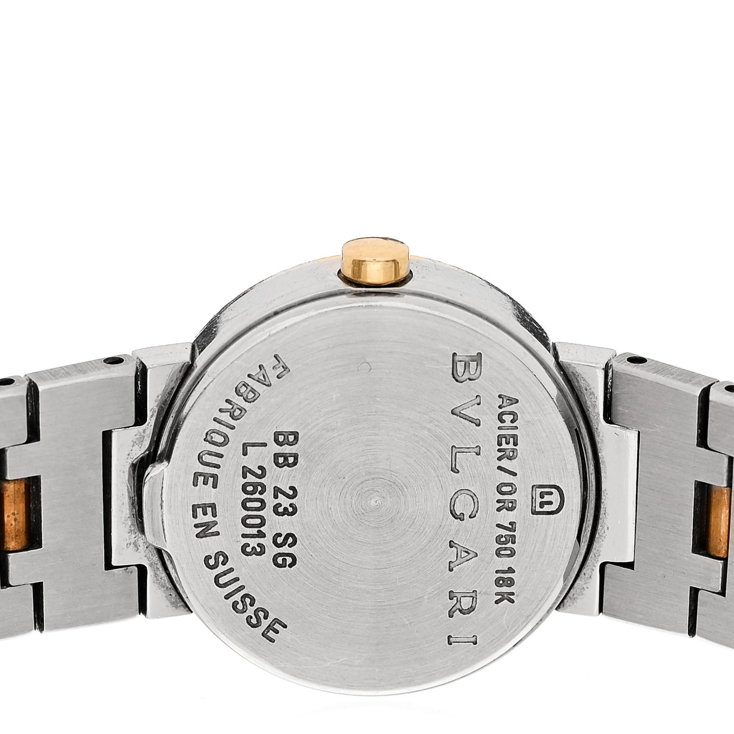 Stainless Steel 18K Yellow Gold 23mm Quartz Watch Black