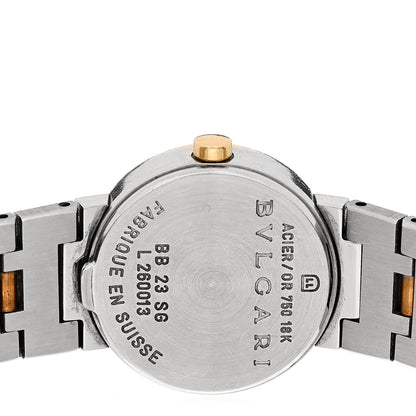 Bulgari Stainless Steel 18K Yellow Gold 23mm Quartz Watch Black 4 of 4