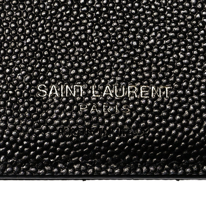Saint Laurent Grain De Poudre Matelasse Chevron Monogram Zipped Two-Part Wallet Black 7 of 8