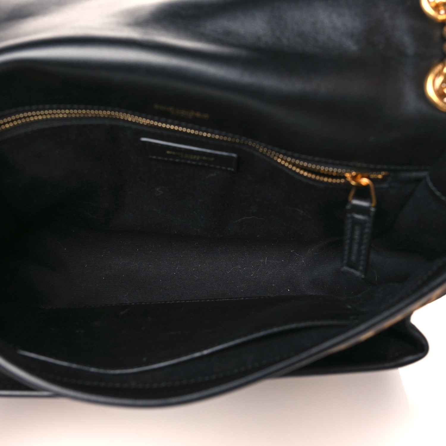 Saint Laurent Smooth Calfskin Canvas Leopard Print Medium Niki Chain Satchel Light Natural 5 of 10