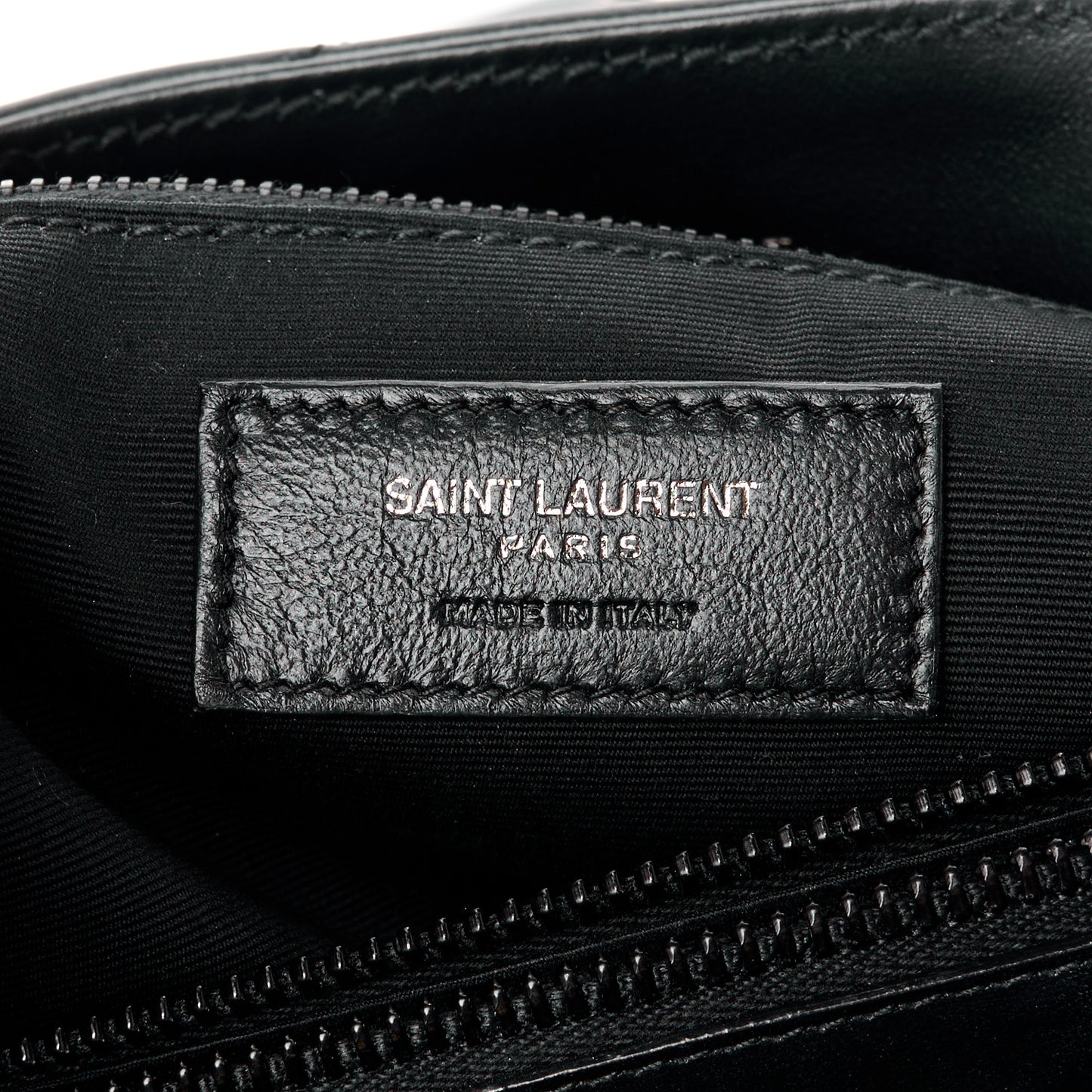 Calfskin Y Quilted Monogram Monochrome Medium Loulou Chain Satchel Black