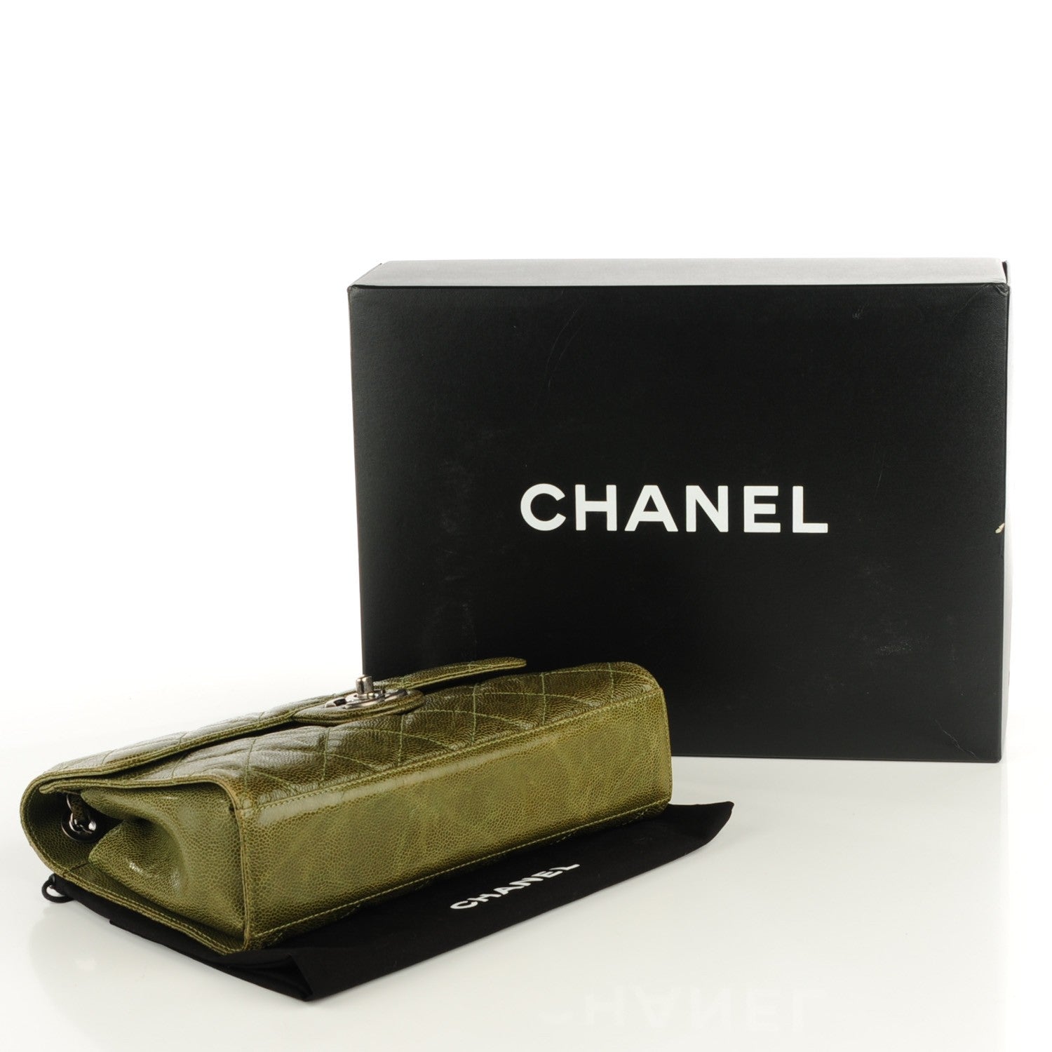 Chanel Crumpled Grained Calfskin Medium CC Crave Flap Green 4 of 8