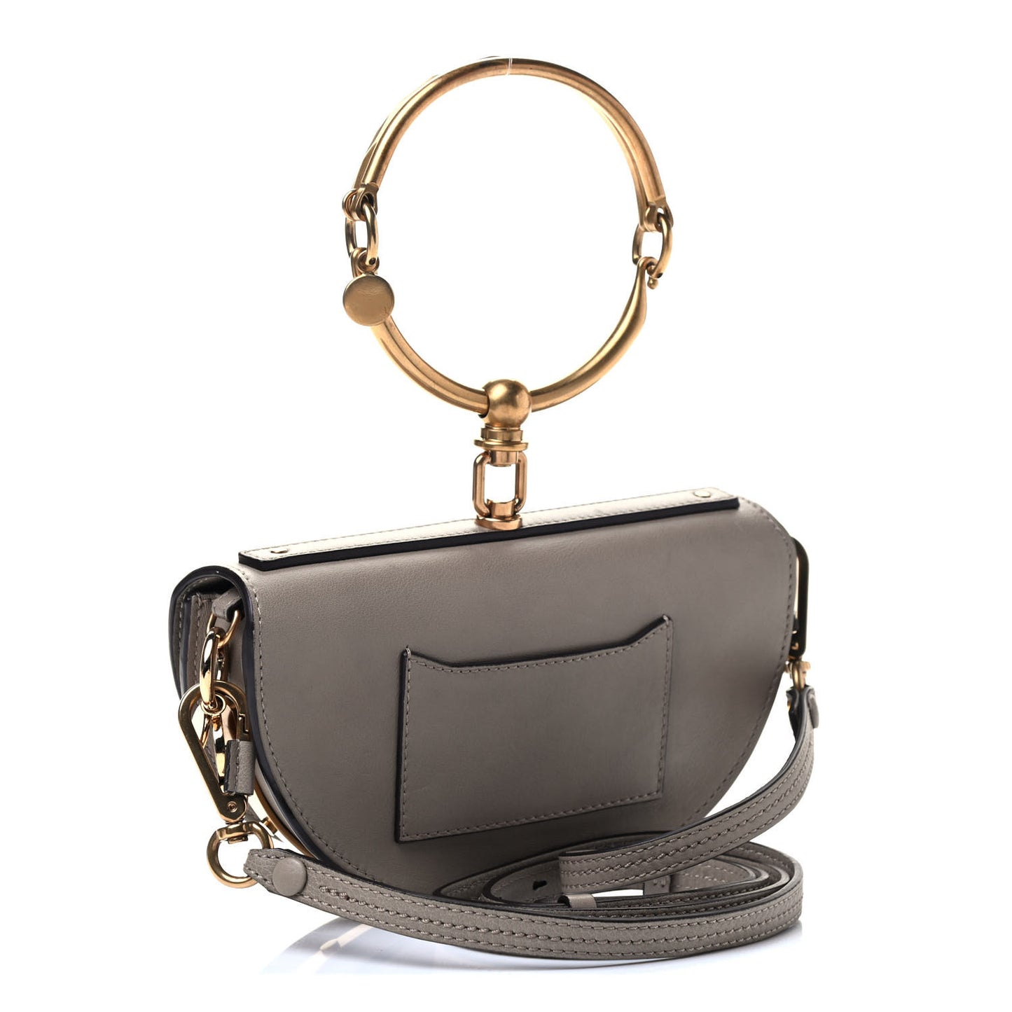 Calfskin Small Nile Bracelet Minaudiere Bag Motty Grey