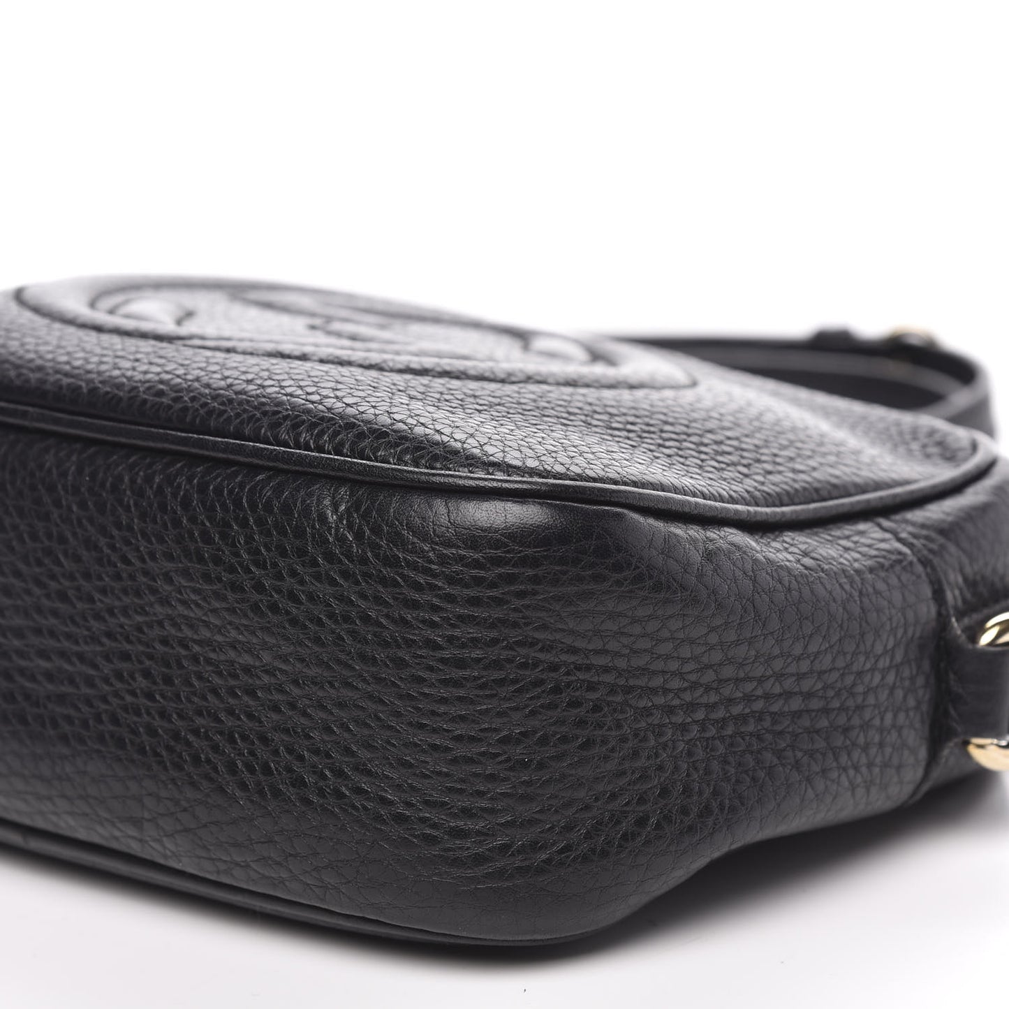 Pebbled Calfskin Small Soho Disco Bag Black