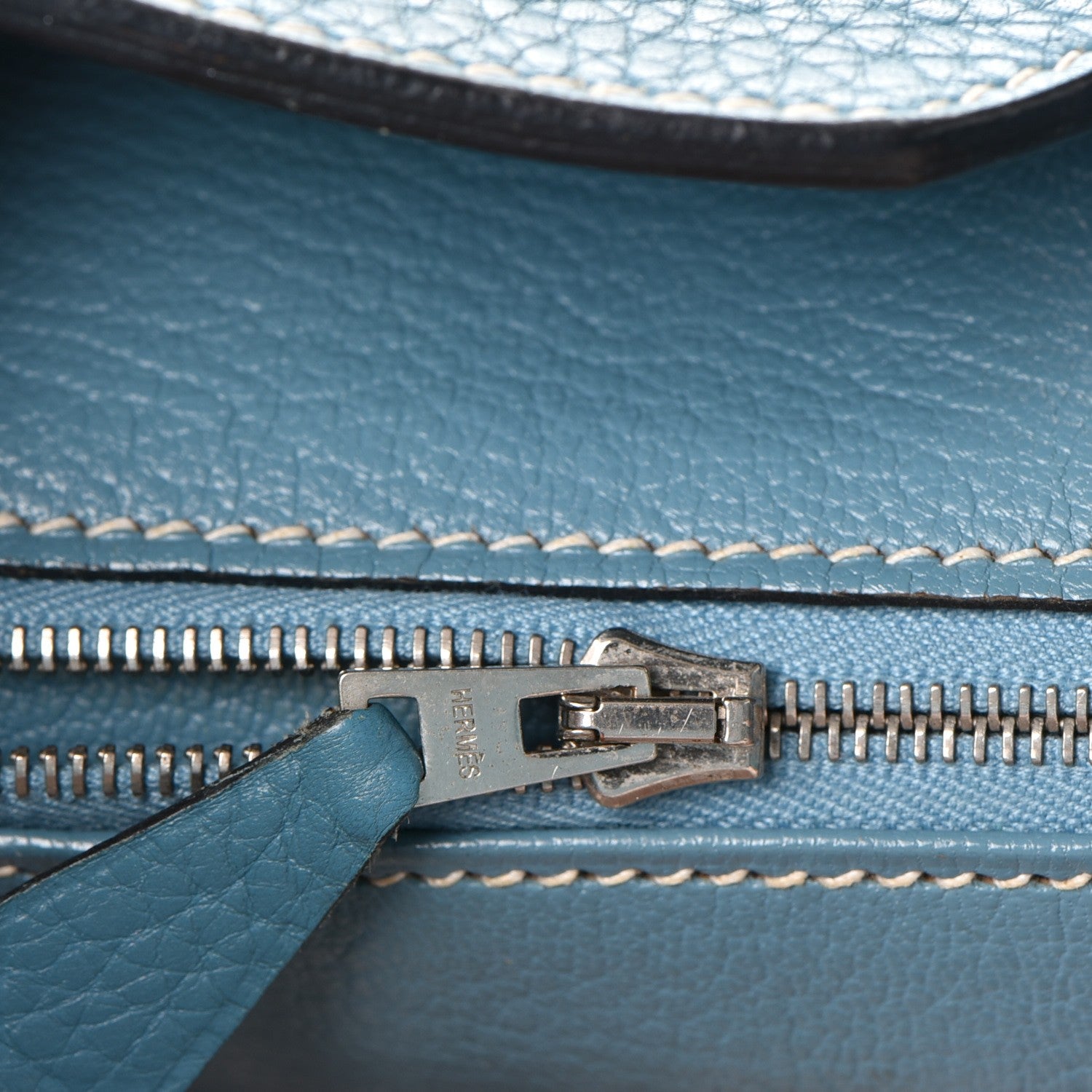 Hermes Taurillon Clemence Birkin 35 Blue Jean 18 of 40