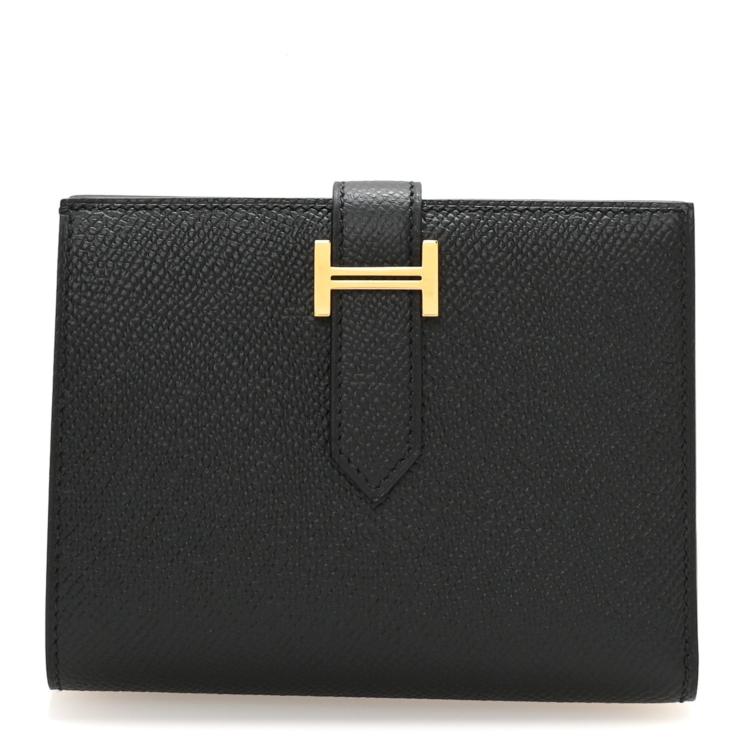 Hermes Epsom Bearn Compact Wallet Black 1 of 8