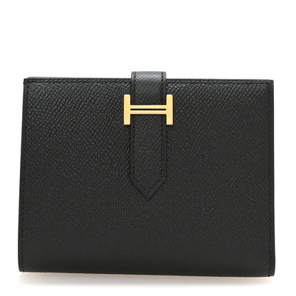 Hermes Epsom Bearn Compact Wallet Black 1 of 8