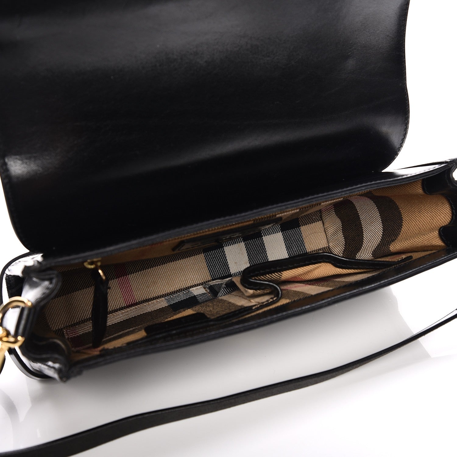 Burberry Polished Bridle Leather Small Abbott Crossbody Black 5 of 7