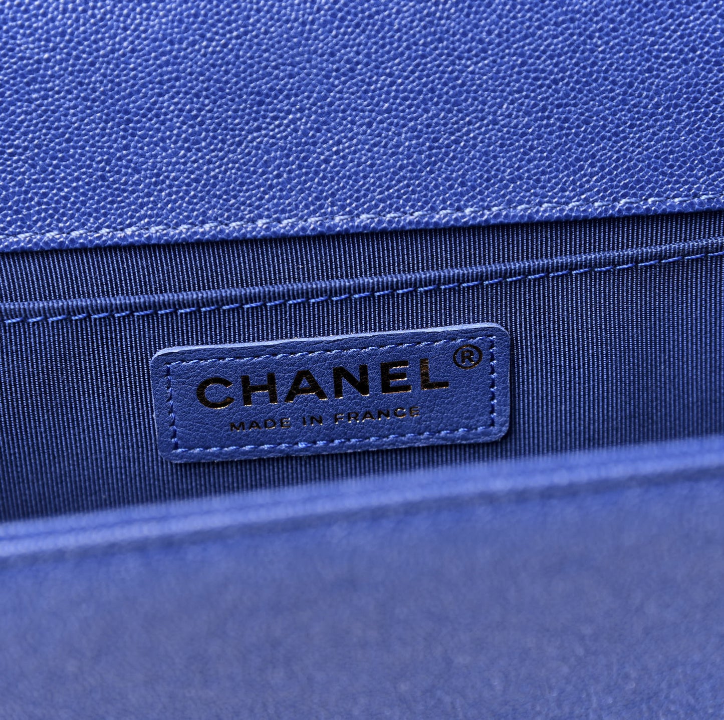 Caviar Quilted Medium Boy Flap Blue