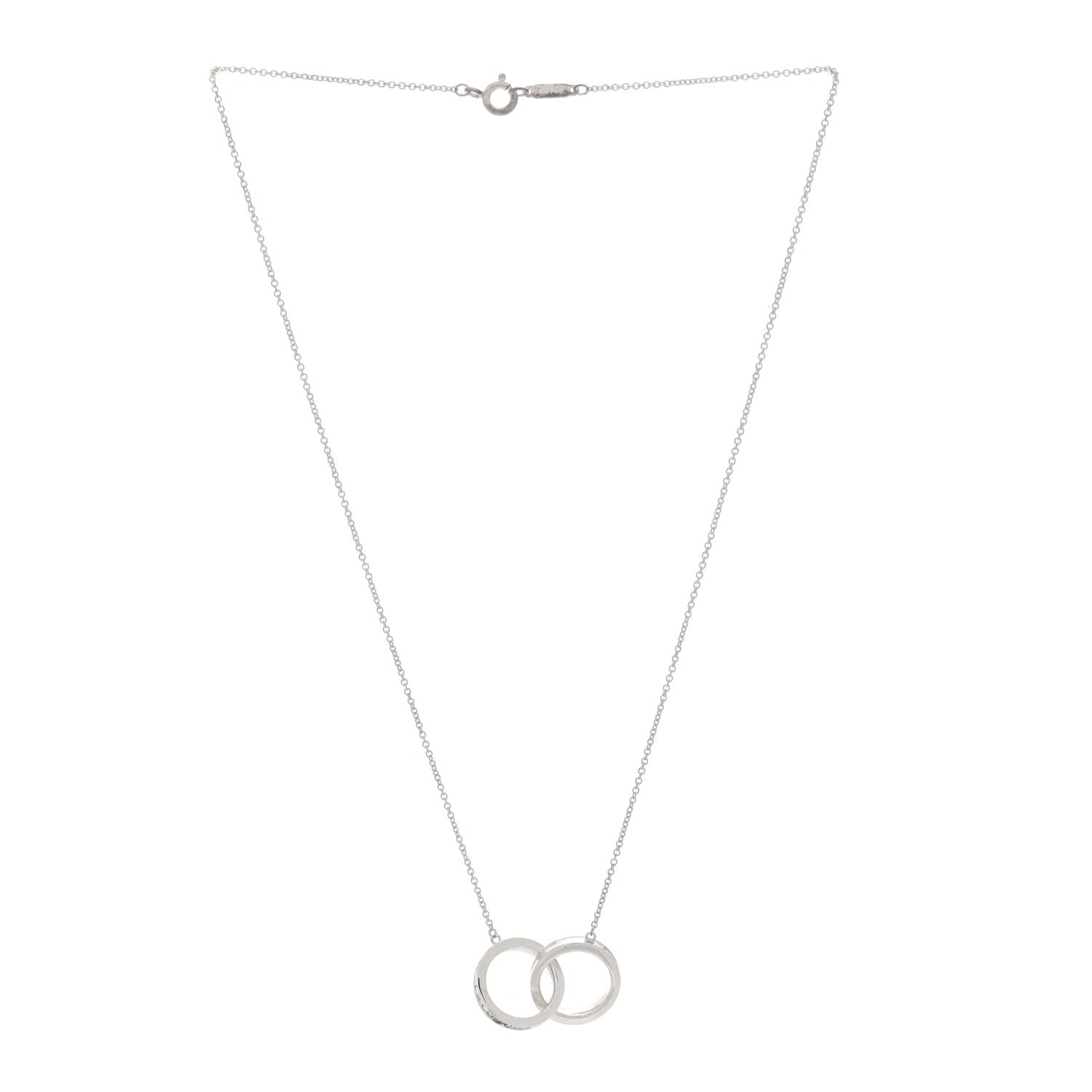 Tiffany Sterling Silver 1837 Interlocking Circles Pendant Necklace 3 of 6