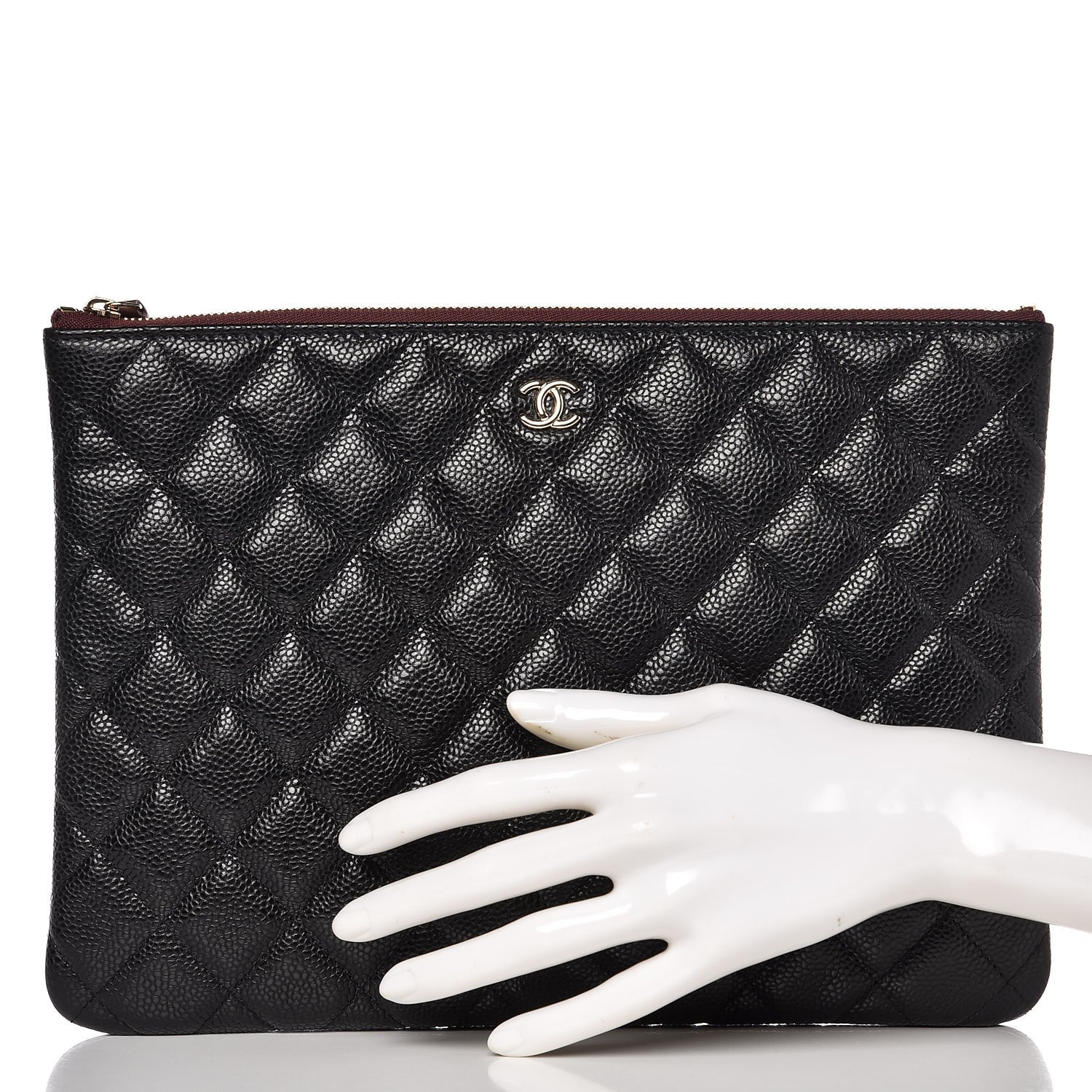 Chanel Caviar Quilted Medium Cosmetic Case Black 2 of 8