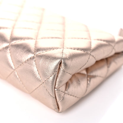 Chanel Metallic Lambskin Quilted Cosmetic Pouch Light Gold 11 of 11