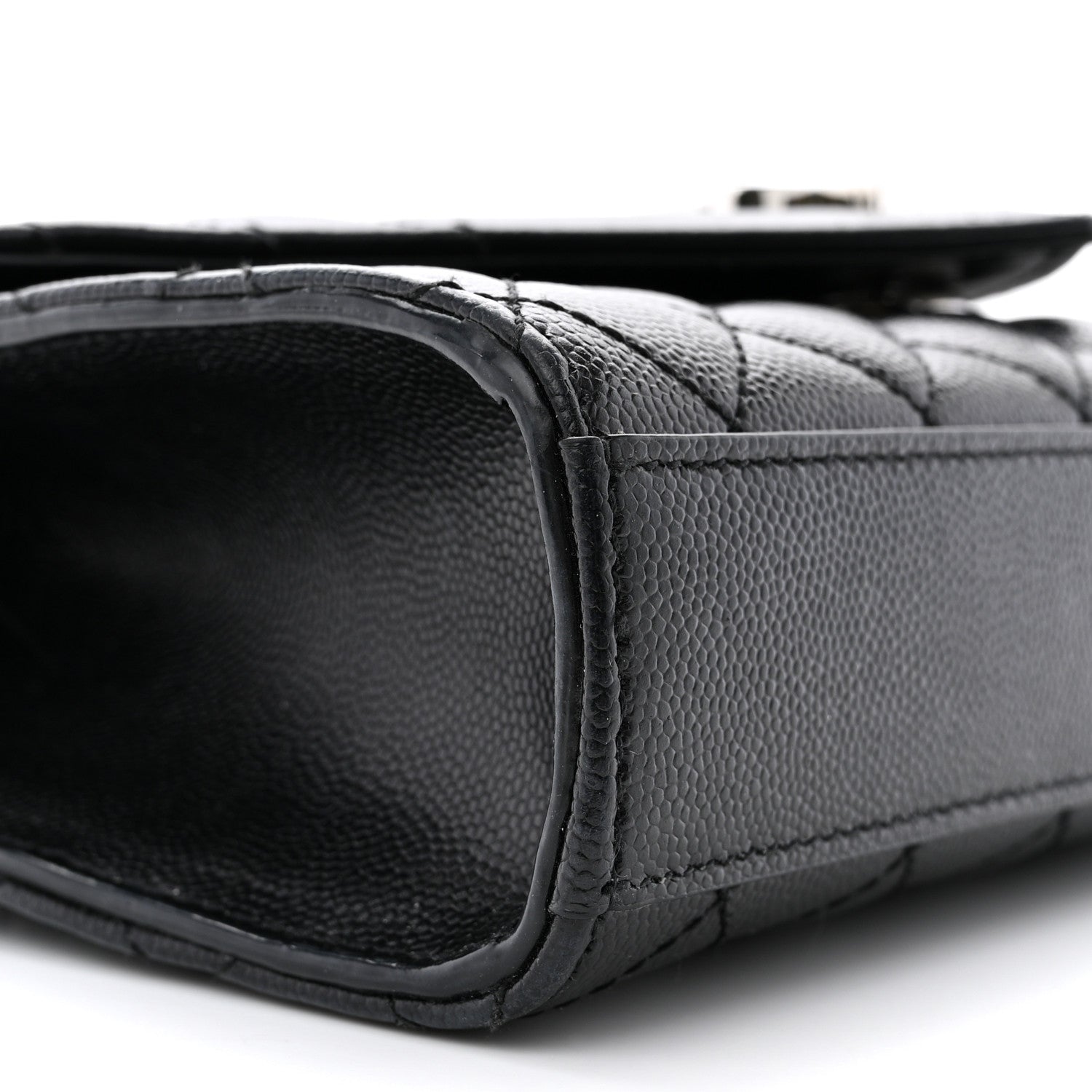 Saint Laurent Grain De Poudre Textured Mixed Matelasse Triquilt Small Monogram Satchel Black 8 of 9