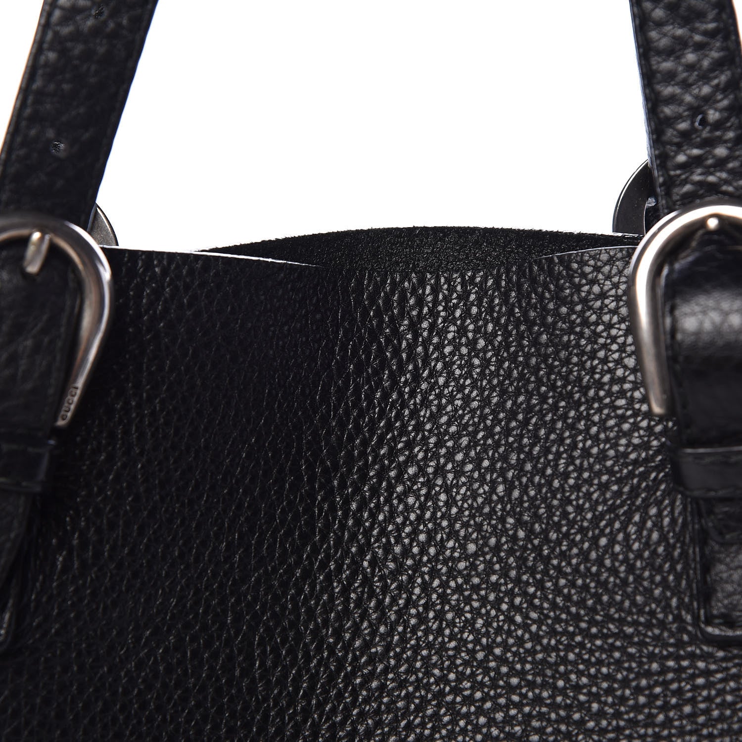 Gucci Pebbled Calfskin Large Tote Black 8 of 11