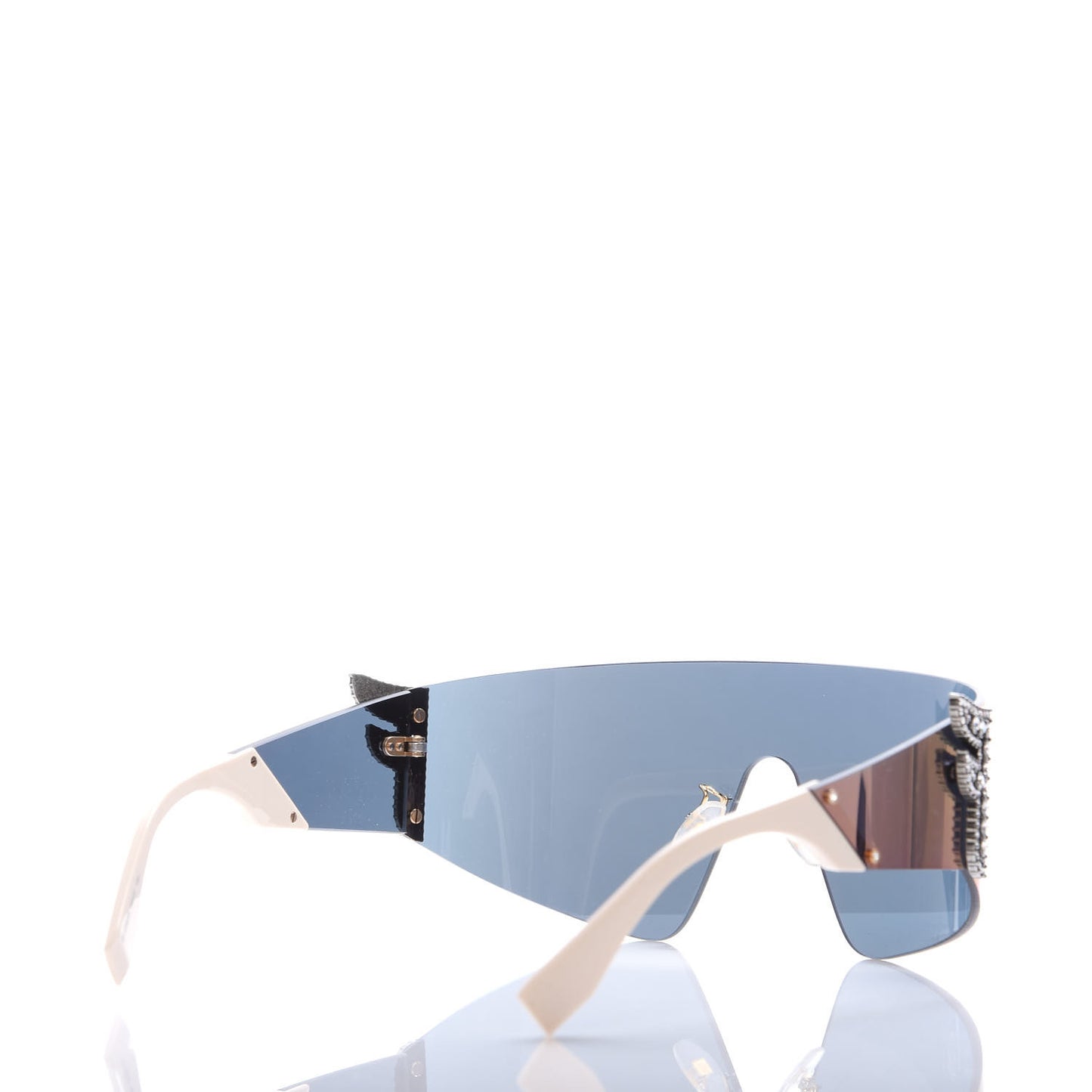 Mirrored Crystal Embellished FFreedom Shield Sunglasses FF 0382/S Pink