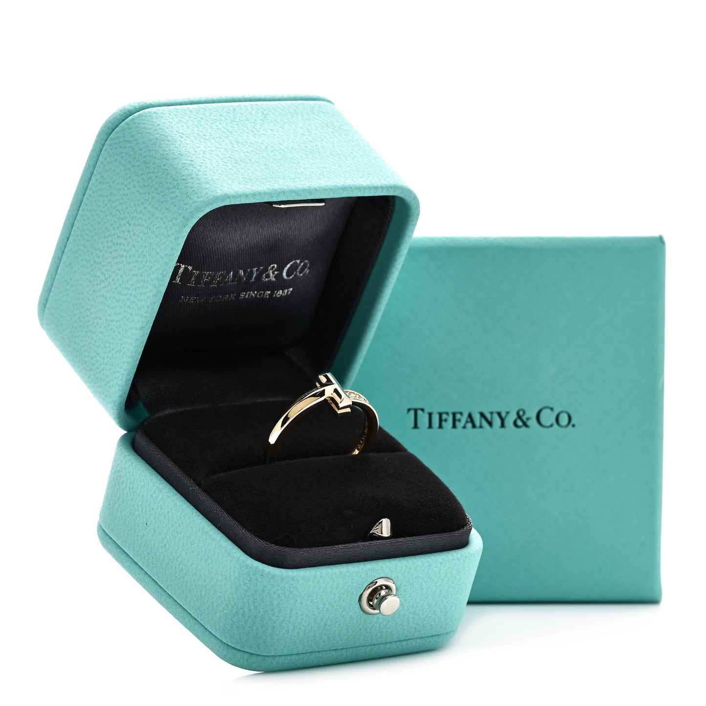 18K Yellow Gold Diamond T T1 Ring 52 6