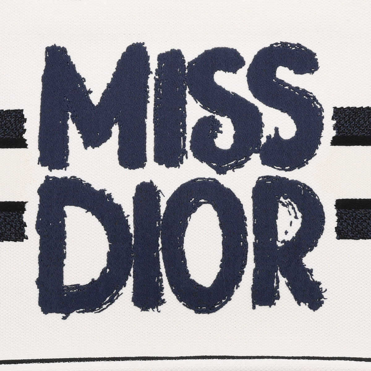 Christian Dior Canvas Embroidered Medium Miss Dior Graffiti Book Tote White Blue 7 of 9
