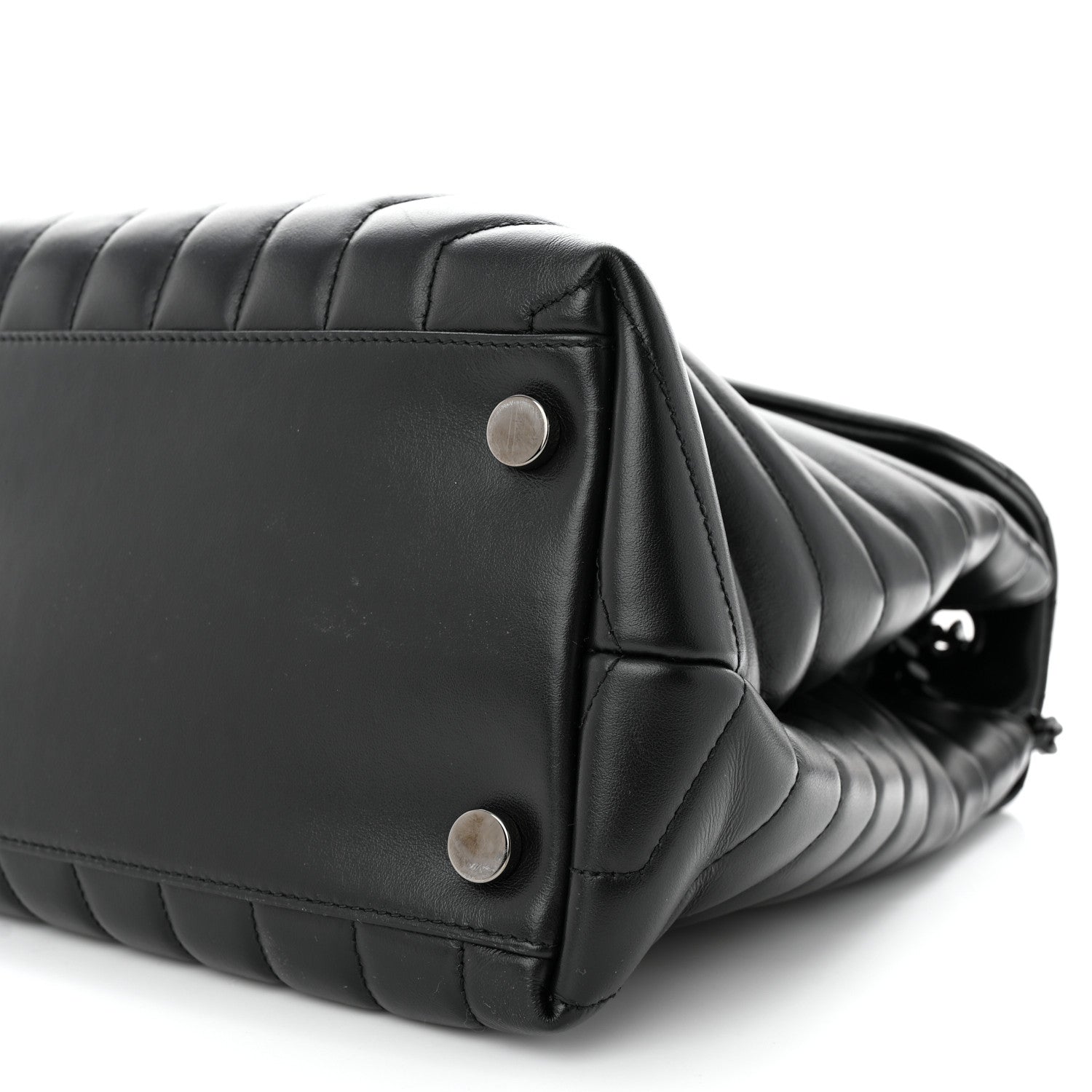 Saint Laurent Calfskin Y Quilted Monogram Monochrome Large Loulou Chain Satchel Black 10 of 12