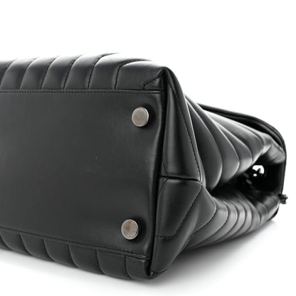 Saint Laurent Calfskin Y Quilted Monogram Monochrome Large Loulou Chain Satchel Black 10 of 12