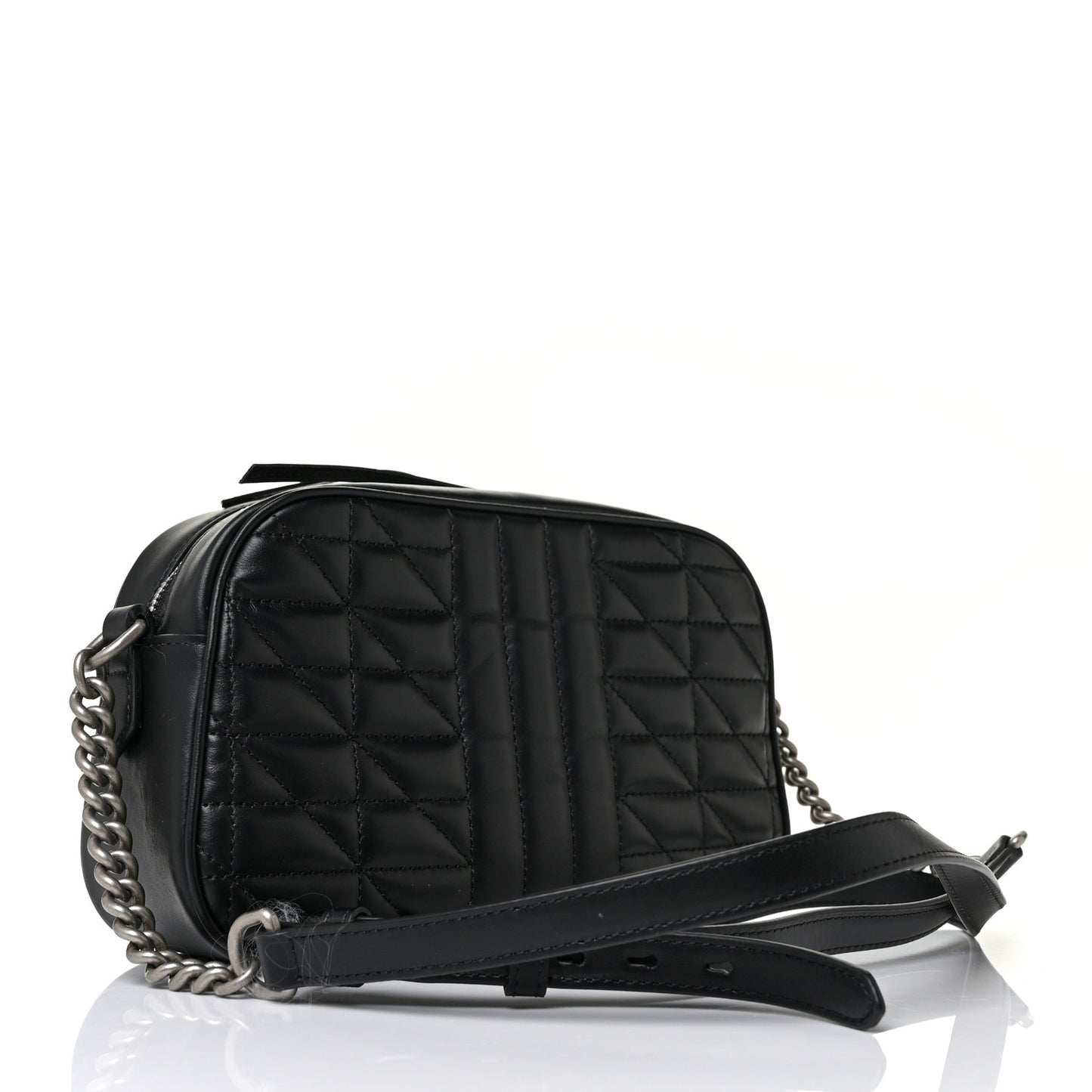 Calfskin Matelasse Aria Small GG Marmont Chain Shoulder Bag Black