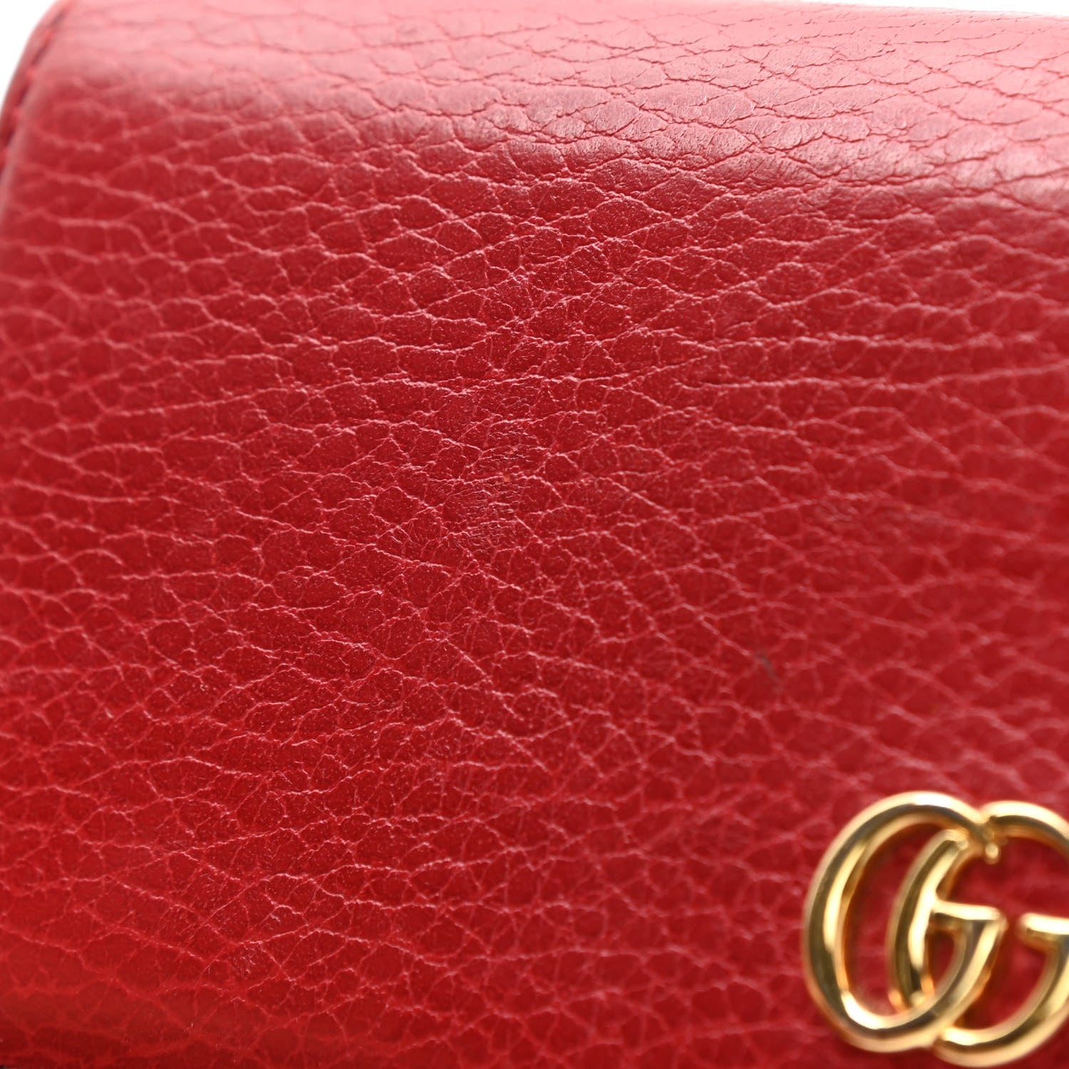 Gucci Dollar Calfskin Petite GG Marmont Wallet Chain Bag Hibiscus Red 11 of 14