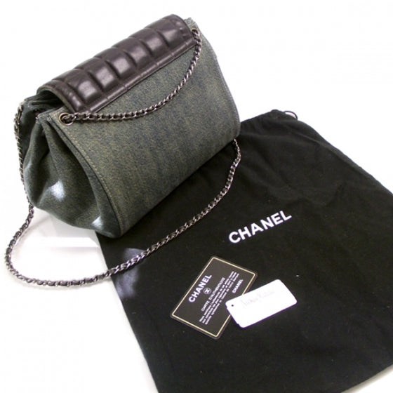 Chanel Denim Leather Square Quilted Flap Bag 3 of 11