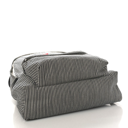 Celine Canvas Striped Medium Backpack Black White 4 of 9